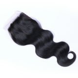 Body Wave 4x4 Virgin Human Hair Natural Black Transparent Closure - AdiraExclusive