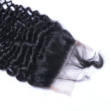 Deep Curly 4x4 Virgin Human Hair Natural Black Transparent Closure - AdiraExclusive