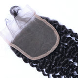 Deep Curly 4x4 Virgin Human Hair Natural Black Transparent Closure - AdiraExclusive