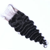 Deep Wave 4x4 Virgin Human Hair Natural Black Transparent Closure - AdiraExclusive