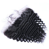 Deep Wave 13x4 Virgin Human Hair Natural Black Transparent Frontal - AdiraExclusive