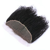 Kinky Curly 13x4 Virgin Human Hair Natural Black Transparent Frontal - AdiraExclusive