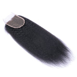 Kinky Straight 4x4 Virgin Human Hair Natural Black Transparent Closure - AdiraExclusive