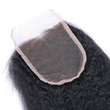 Kinky Straight 4x4 Virgin Human Hair Natural Black Transparent Closure - AdiraExclusive