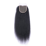 Kinky Straight 4x4 Virgin Human Hair Natural Black Transparent Closure - AdiraExclusive