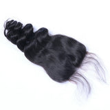 Loose Wave 4x4 Virgin Human Hair Natural Black Transparent Closure - AdiraExclusive