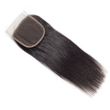 Straight 4x4 Virgin Human Hair Natural Black Transparent Closure - AdiraExclusive