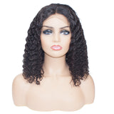 Bob Style Water Wave 13*4 Transaprent Frontal Lace Wig Natural Black #1B - AdiraExclusive