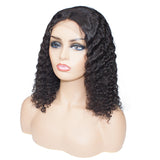 Bob Style Water Wave 13*4 Transaprent Frontal Lace Wig Natural Black #1B - AdiraExclusive