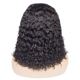 Bob Style Water Wave 13*4 Transaprent Frontal Lace Wig Natural Black #1B - AdiraExclusive