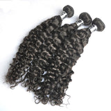 3 Bundle Deals With 4*4 Transparent  Closure Italy Curly Virgin Human Hair Natural Black - AdiraExclusive