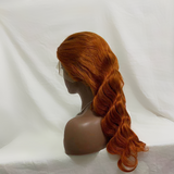 #350 Orange Ginger  13x4  Transparent Frontal Lace Wig Body Wave Color Wig - AdiraExclusive