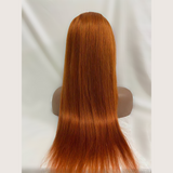 #350 Orange Ginger  13x4  Transparent Frontal Lace Wig Straight Color Wig - AdiraExclusive