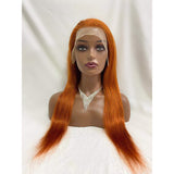 #350 Orange Ginger  13x4  Transparent Frontal Lace Wig Straight Color Wig - AdiraExclusive