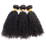 3 Bundle Deals With 4*4 Transparent Closure Kinky Curly Virgin Human Hair Natural Black - AdiraExclusive