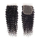 3 Bundle Deals With 4*4 Transparent Closure Kinky Curly Virgin Human Hair Natural Black - AdiraExclusive