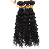 3 Bundle Deals With 4*4 Transparent  Closure Deep Curly Virgin Human Hair Natural Black - AdiraExclusive