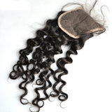 3 Bundle Deals With 4*4 Transparent  Closure Italy Curly Virgin Human Hair Natural Black - AdiraExclusive