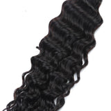 3 Bundle Deals With 4*4 Transparent  Closure Deep Curly Virgin Human Hair Natural Black - AdiraExclusive