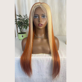 Blond Front/Orange Back 613/#350 Highlight  13x4  Transparent Frontal Lace Wig Straight Color Wig - AdiraExclusive