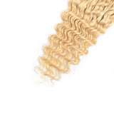 #613 Deep Wave 4x4 Human Hair Blonde Transparent Closure - AdiraExclusive