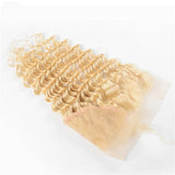 #613 Deep Wave 13x4 Human Hair Blonde Transparent Frontal - AdiraExclusive