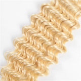 #613 Deep Wave 13x4 Human Hair Blonde Transparent Frontal - AdiraExclusive