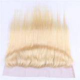 #613 Straight 13x4 Human Hair Blonde Transparent Frontal - AdiraExclusive