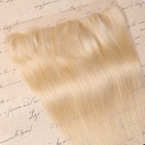 #613 Straight 13x4 Human Hair Blonde Transparent Frontal - AdiraExclusive