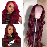 99J   13x4  Transparent Frontal Lace Wig Body Wave Color Wig - AdiraExclusive