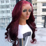 99J   13x4  Transparent Frontal Lace Wig Body Wave Color Wig - AdiraExclusive