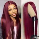 99J   13x4  Transparent Frontal Lace Wig Straight Color Wig