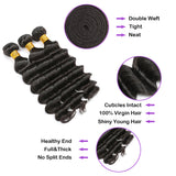 Deep Wave Virgin Human Hair Natural Black Bundles (100 grams) - AdiraExclusive