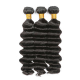 3 Bundle Deals Deep Wave Virgin Human Hair Natural Black - AdiraExclusive