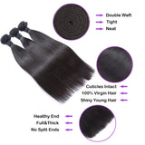 Straight Virgin Human Hair Natural Black Bundles (100 grams) - AdiraExclusive