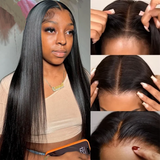 Glueless wig human hair ready to wear and go pre plucked 5x5 closure