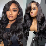 Black body wave 13x4 frontal transparent lace wig