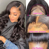 Black body wave 13x4 frontal transparent lace wig