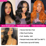 Black body wave 13x4 frontal transparent lace wig