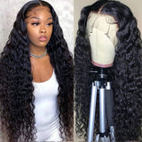 Natural water wave 13x4 frontal lace wig