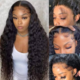 Natural water wave 13x4 frontal lace wig