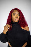 99J  13x4  Transparent Frontal Lace Wig Deep Wave Color Wig