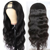 Body Wave #1B Natural Black U Part Wigs 100% Virgin Human Hair 180% Density - AdiraExclusive