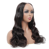 Body Wave #1B Natural Black U Part Wigs 100% Virgin Human Hair 180% Density - AdiraExclusive