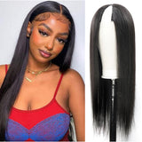 Straight #1B Natural Black V Part Wigs 100% Virgin Human Hair 180% Density - AdiraExclusive