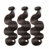 3 Bundle Deals With 13*4 Transparent Frontal Body Wave Virgin Human Hair Natural Black - AdiraExclusive