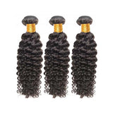 3 Bundle Deals With 13*4 Transparent Frontal Deep Curly Virgin Human Hair Natural Black - AdiraExclusive