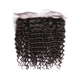 3 Bundle Deals With 13*4 Transparent Frontal Deep Curly Virgin Human Hair Natural Black - AdiraExclusive