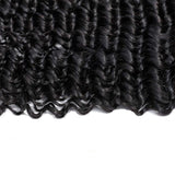 3 Bundle Deals With 13*4 Transparent Frontal Deep Curly Virgin Human Hair Natural Black - AdiraExclusive