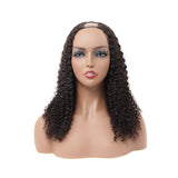 Deep Wave #1B Natural Black U Part Wigs 100% Virgin Human Hair 180% Density - AdiraExclusive